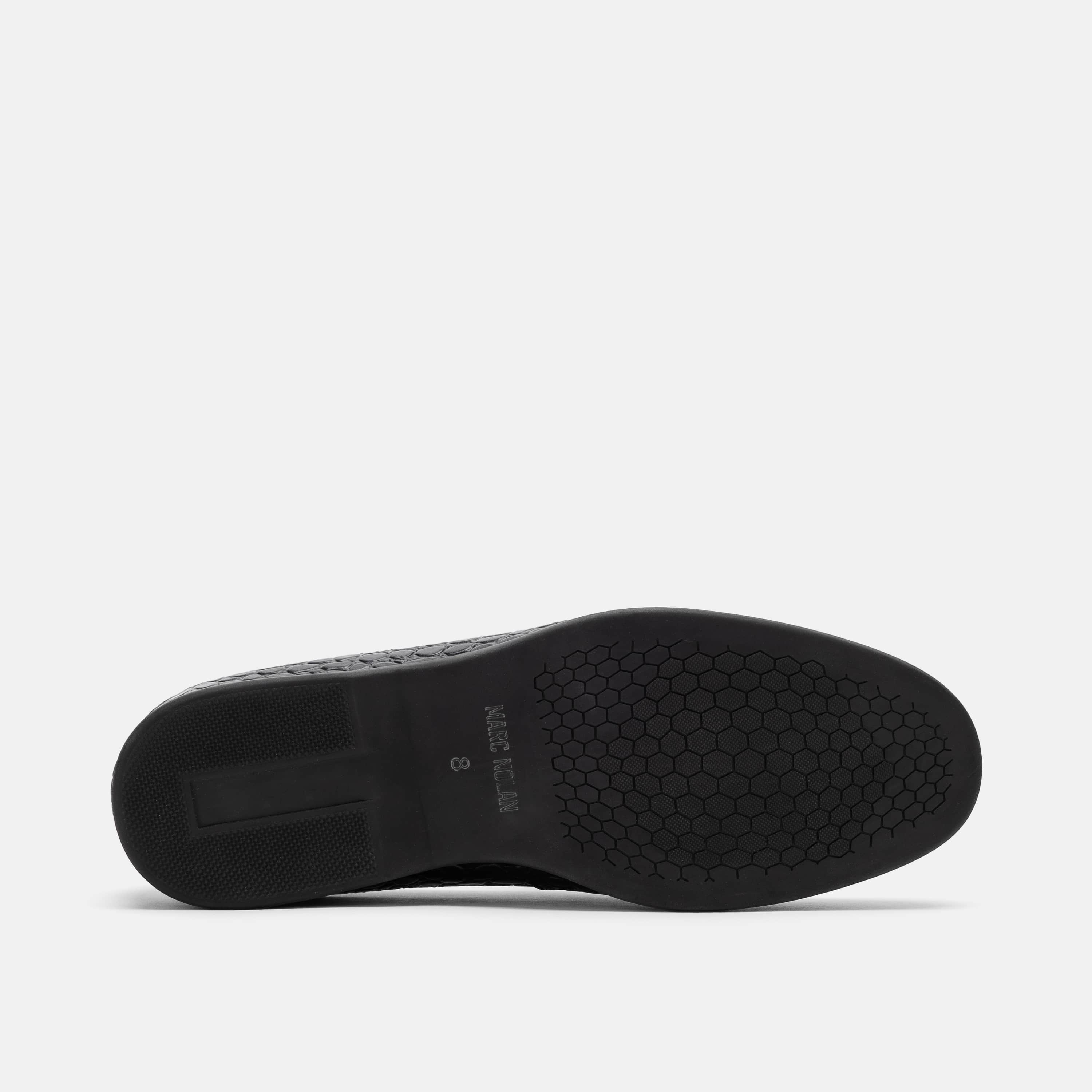 Alessandro Black Croc Leather Venetian Loafers - Image 6