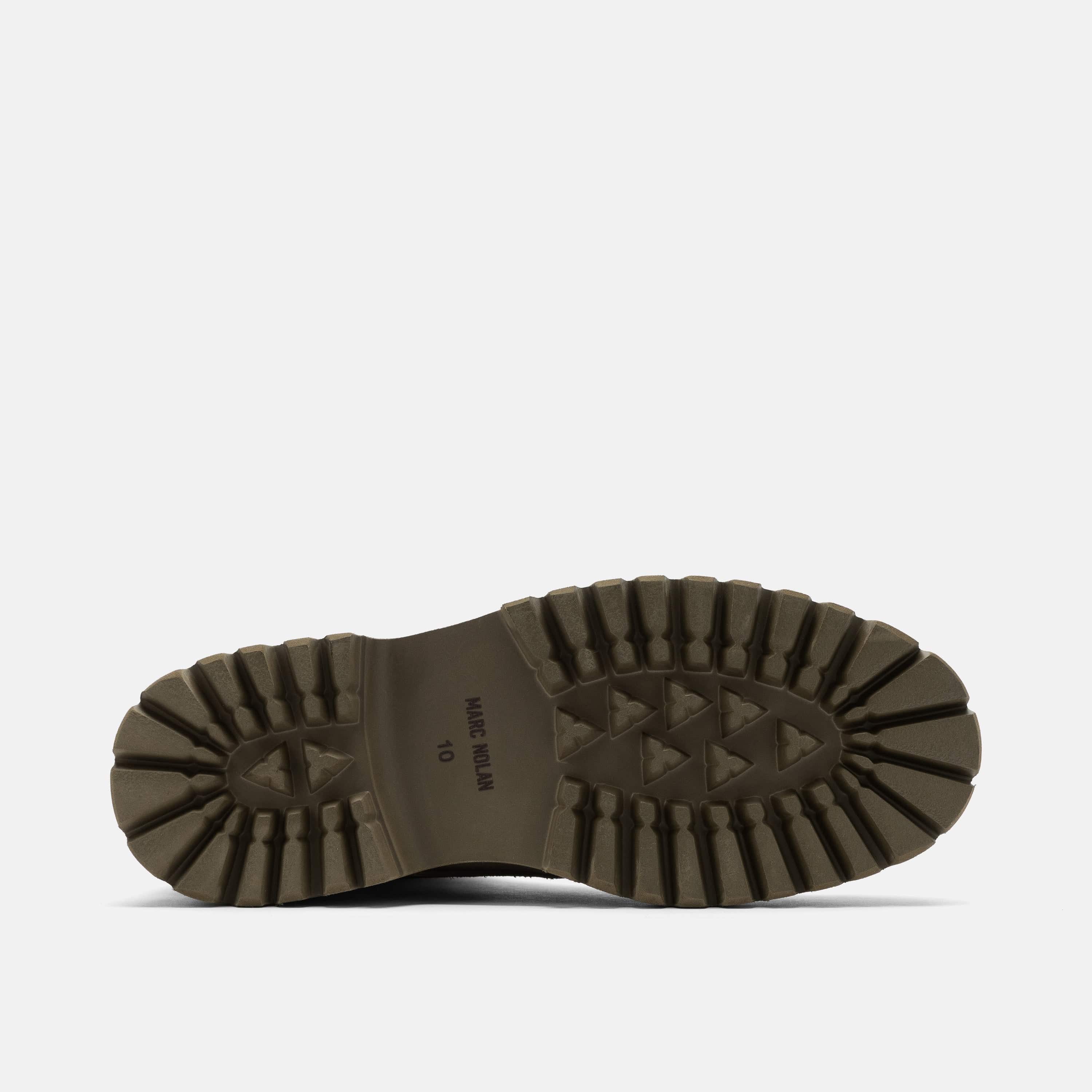 Hudson Green Olive Suede Lug Cap Toe Boots - Image 5