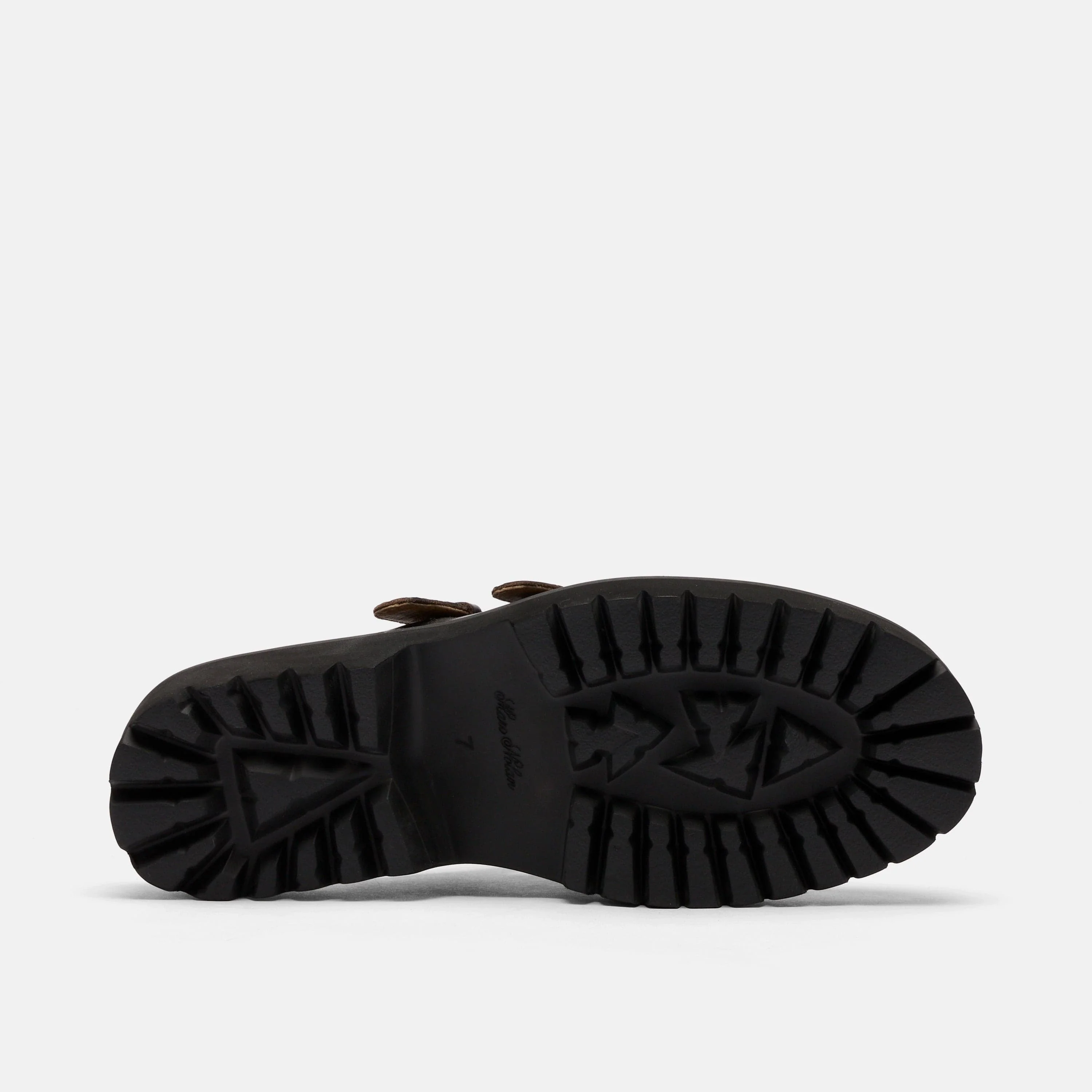 Lexi Brown Distressed Leather Double Buckle Mules - Image 6